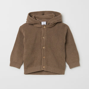 Organic Cotton Knitted Baby Hoodie from the Polarn O. Pyret baby collection. Made using 100% GOTS Organic Cotton