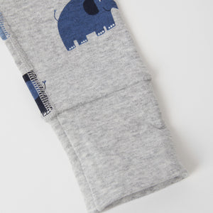 Elephant Print Organic Cotton Babygrow from the Polarn O. Pyret baby collection. Nordic baby clothes made from sustainable sources.