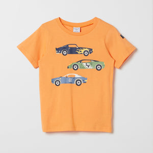 Organic Cotton Kids Car Print T-shirt 5-6y / 116