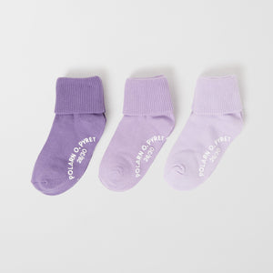 Three Pack Antislip Kids Socks 4-6y / 28/30