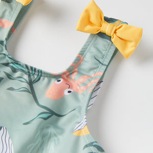 Sealife Print Kids Swimsuit from the Polarn O. Pyret baby collection. Nordic kids clothes made from sustainable sources.