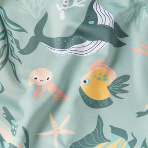 Sealife Print Kids Swimsuit from the Polarn O. Pyret baby collection. Nordic kids clothes made from sustainable sources.