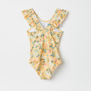 Floral Kids Swimsuit from the Polarn O. Pyret baby collection. Nordic kids clothes made from sustainable sources.