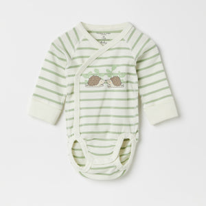 Hedgehog Print Wraparound Babygrow from the Polarn O. Pyret baby collection. The best ethical kids clothes