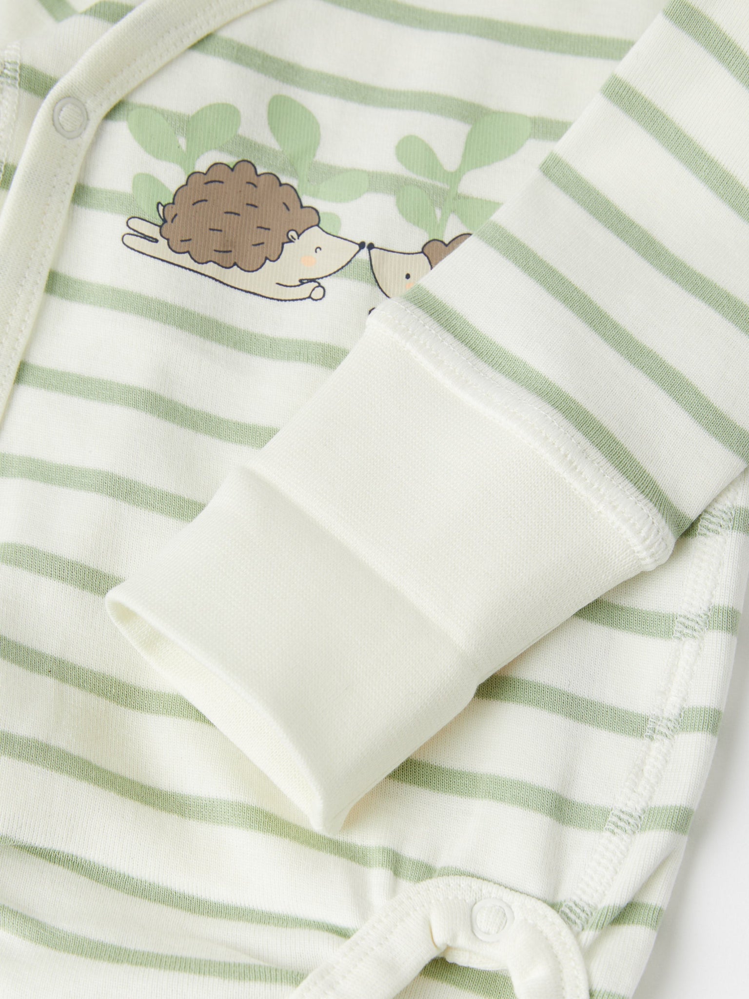 Hedgehog Print Wraparound Babygrow from the Polarn O. Pyret baby collection. The best ethical kids clothes