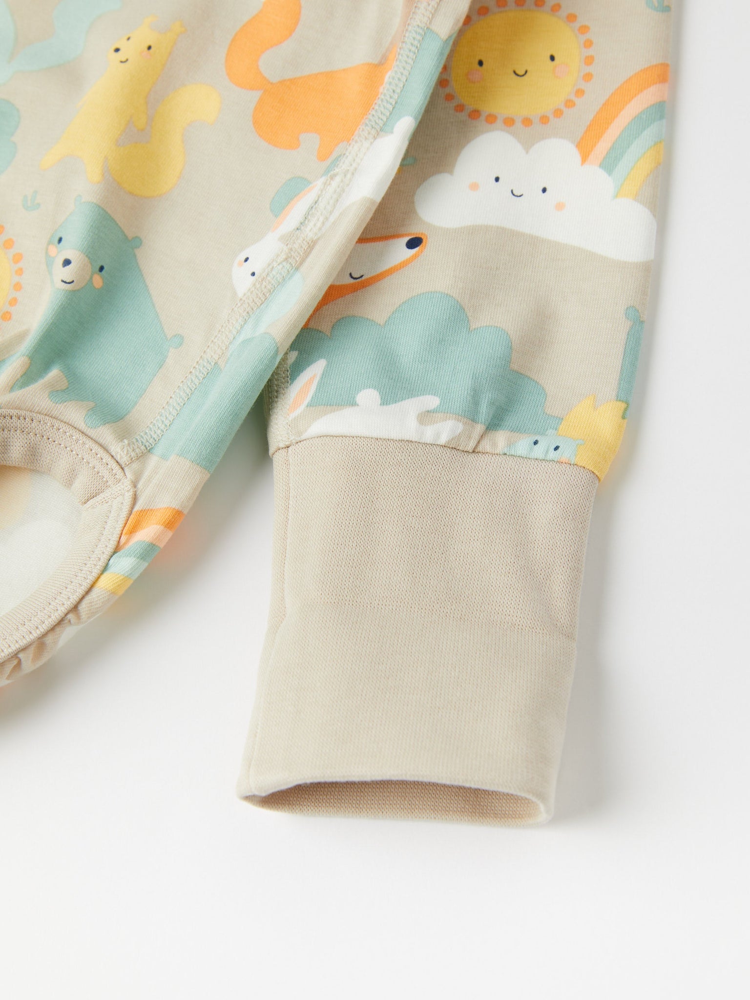 Forest Animal Print Organic Cotton Babygrow from the Polarn O. Pyret baby collection. The best ethical kids clothes