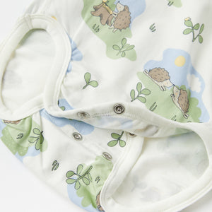 Organic Squirrel Print Babygrow from the Polarn O. Pyret baby collection. The best ethical kids clothes