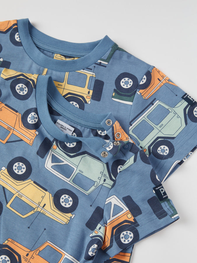 Car Print Kids T-Shirt from the Polarn O. Pyret kidswear collection. The best ethical kids clothes