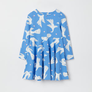 Organic Cotton Swan Print Kids Dress from the Polarn O. Pyret kidswear collection. The best ethical kids clothes