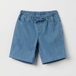 Cotton Denim Kids Shorts from the Polarn O. Pyret kidswear collection. Nordic kids clothes made from sustainable sources.
