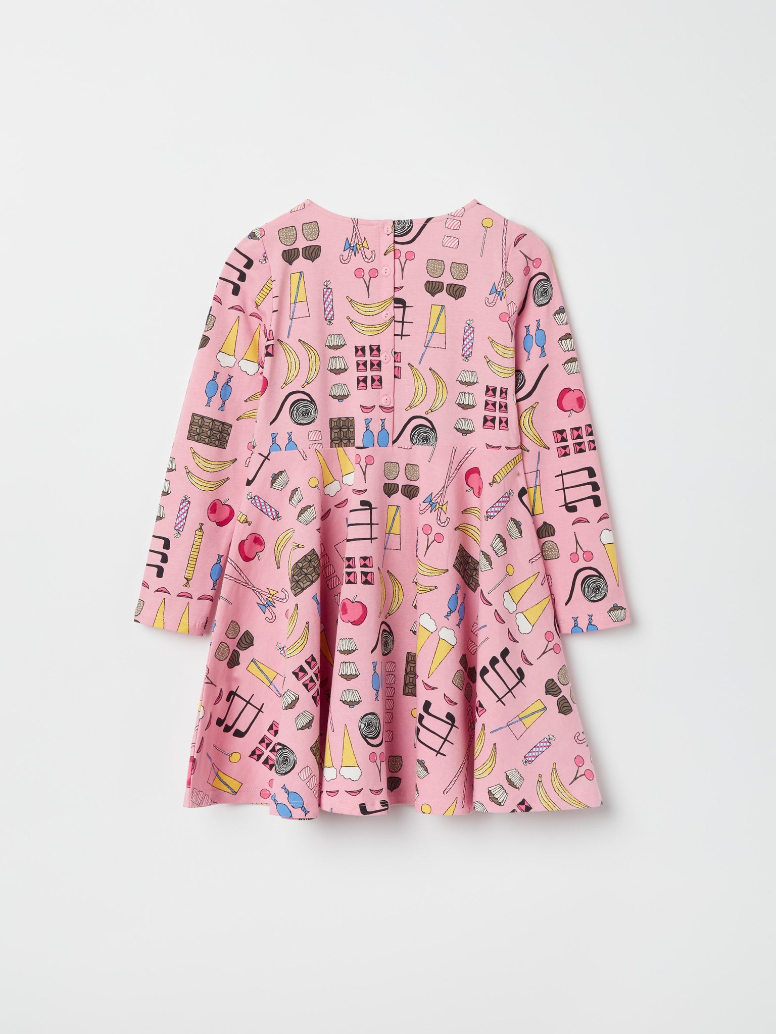 Sweet Treats Print Kids Dress from the Polarn O. Pyret kidswear collection. Nordic kids clothes made from sustainable sources.
