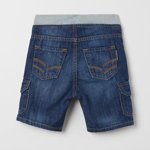 Denim Kids Cargo Shorts from the Polarn O. Pyret kidswear collection. Nordic kids clothes made from sustainable sources.