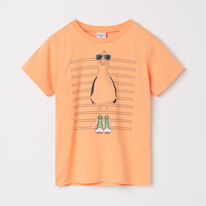 Organic Cotton Bird Print T-Shirt from the Polarn O. Pyret kidswear collection. Nordic kids clothes made from sustainable sources.