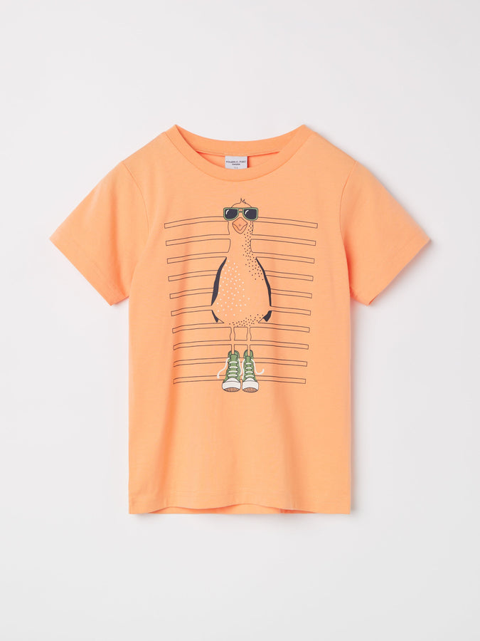 Organic Cotton Bird Print T-Shirt from the Polarn O. Pyret kidswear collection. Nordic kids clothes made from sustainable sources.
