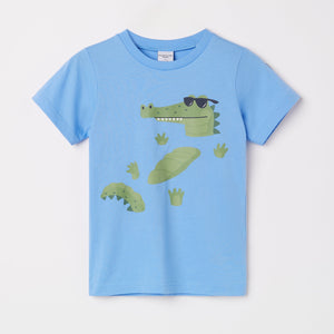 Organic Cotton Crocodile T-Shirt from the Polarn O. Pyret kidswear collection. Ethically produced kids clothing.