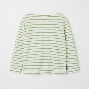 Green Breton Stipe Kids Top from the Polarn O. Pyret kidswear collection. Ethically produced kids clothing.