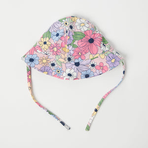 Floral Baby Sun Hat from the Polarn O. Pyret baby collection. Ethically produced kids clothing.