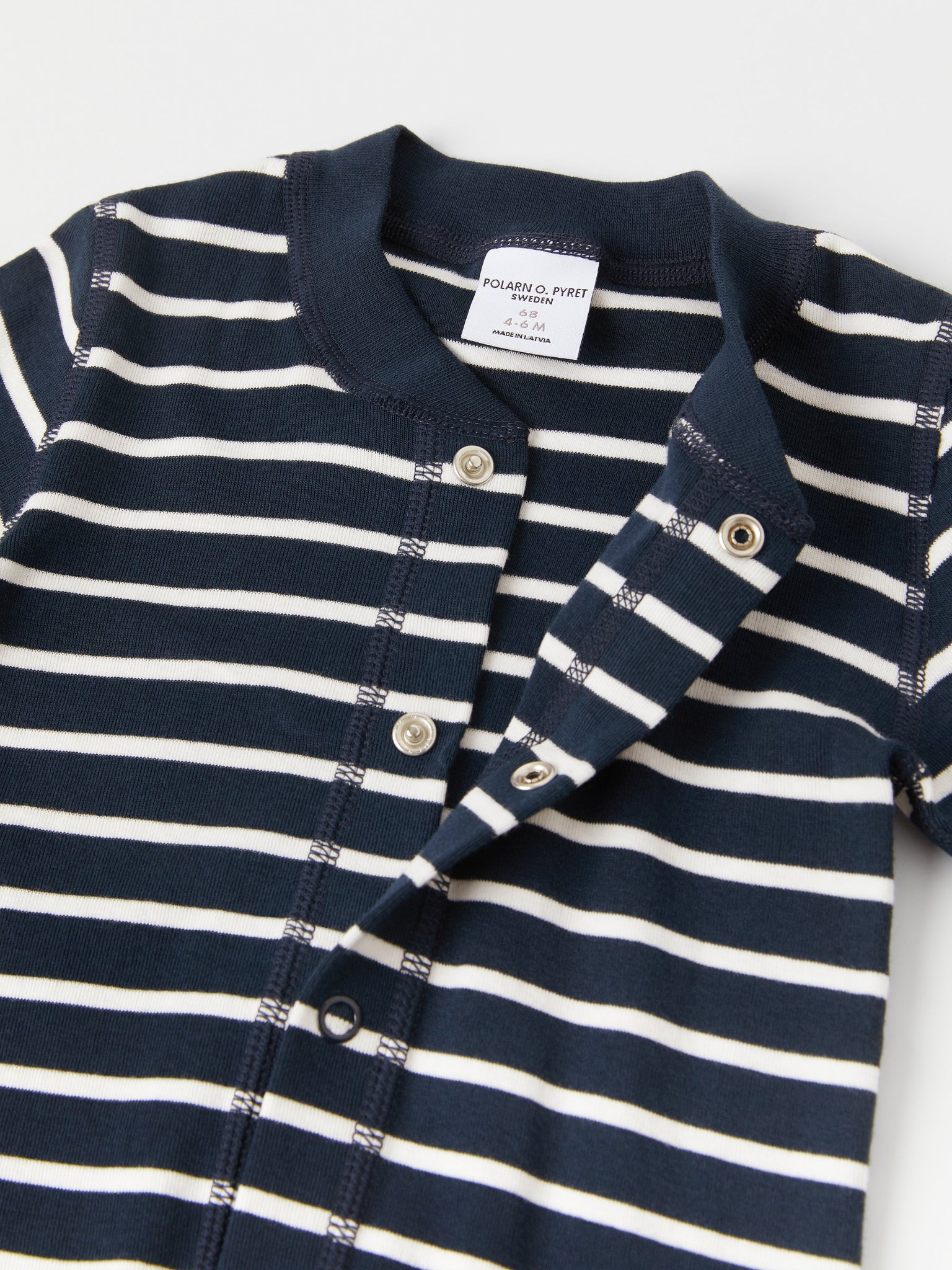 Baby Blue Striped Sleepsuit & All In One