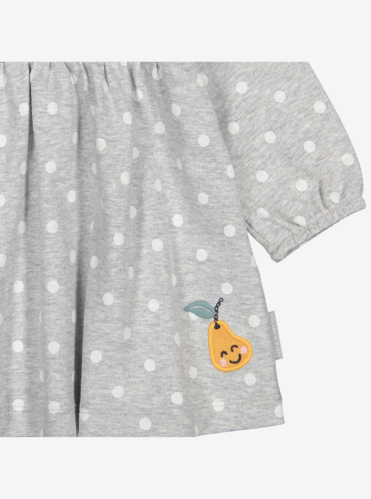 Pear Embroidered Baby Dress-Girl-0-1y-Grey