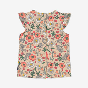 Floral Print Girls Top from Polarn O. Pyret Kidswear. Ethically made and sustainably sourced materials.