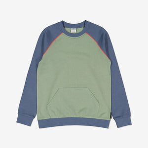 Kids Green Sweatshirt from Polarn O. Pyret Kidswear. Made from 100% GOTS Organic Cotton.