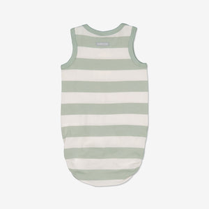 Green Sleeveless Newborn Babygrow from Polarn O. Pyret Kidswear. Made using sustainable sourced materials.