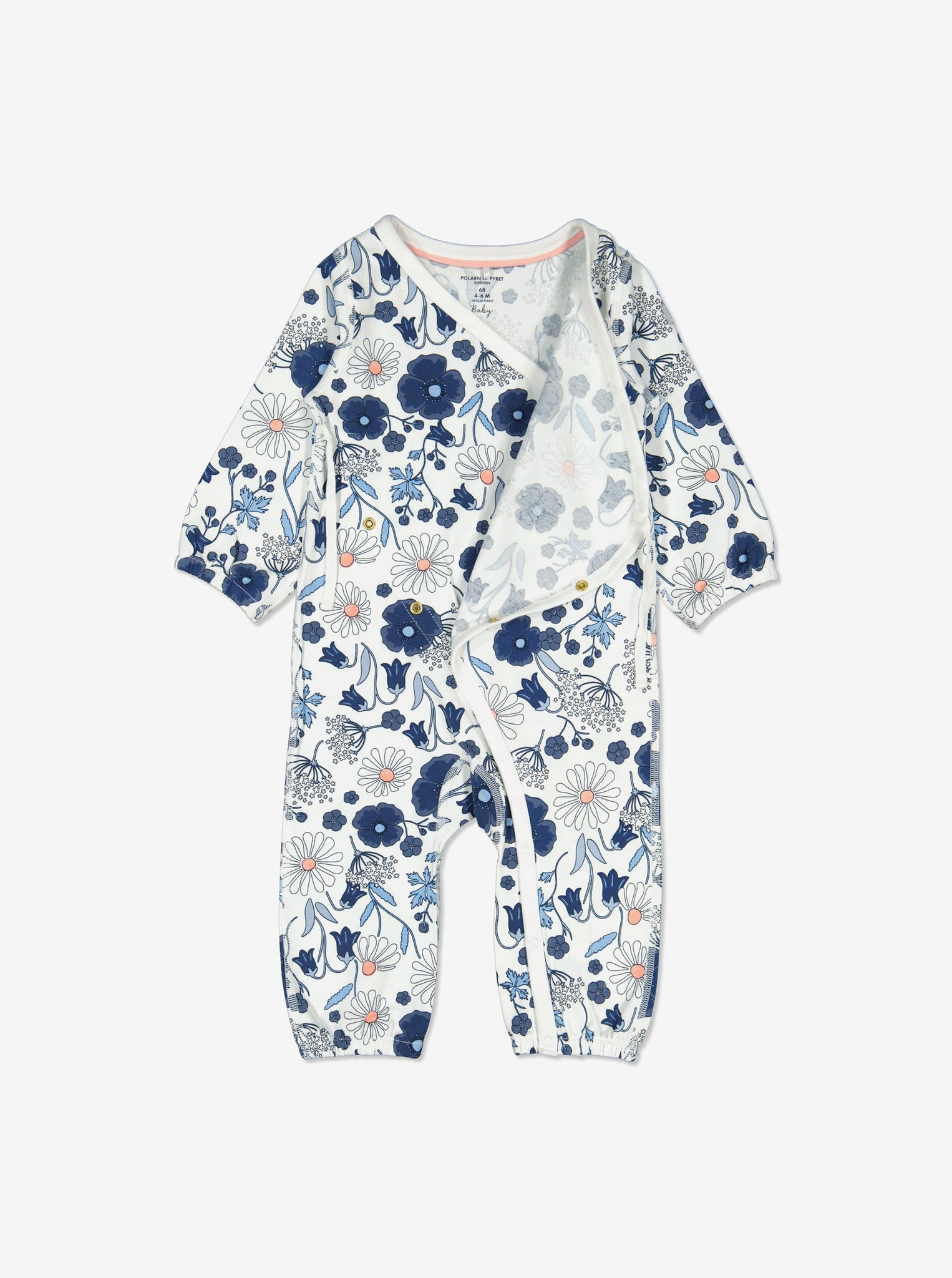 Floral Print Newborn Baby Romper from Polarn O. Pyret Kidswear. Ethically made and sustainably sourced materials.