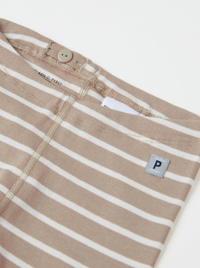Organic Cotton Beige Baby Leggings from the Polarn O. Pyret babywear collection. Nordic kids clothes made from sustainable sources.