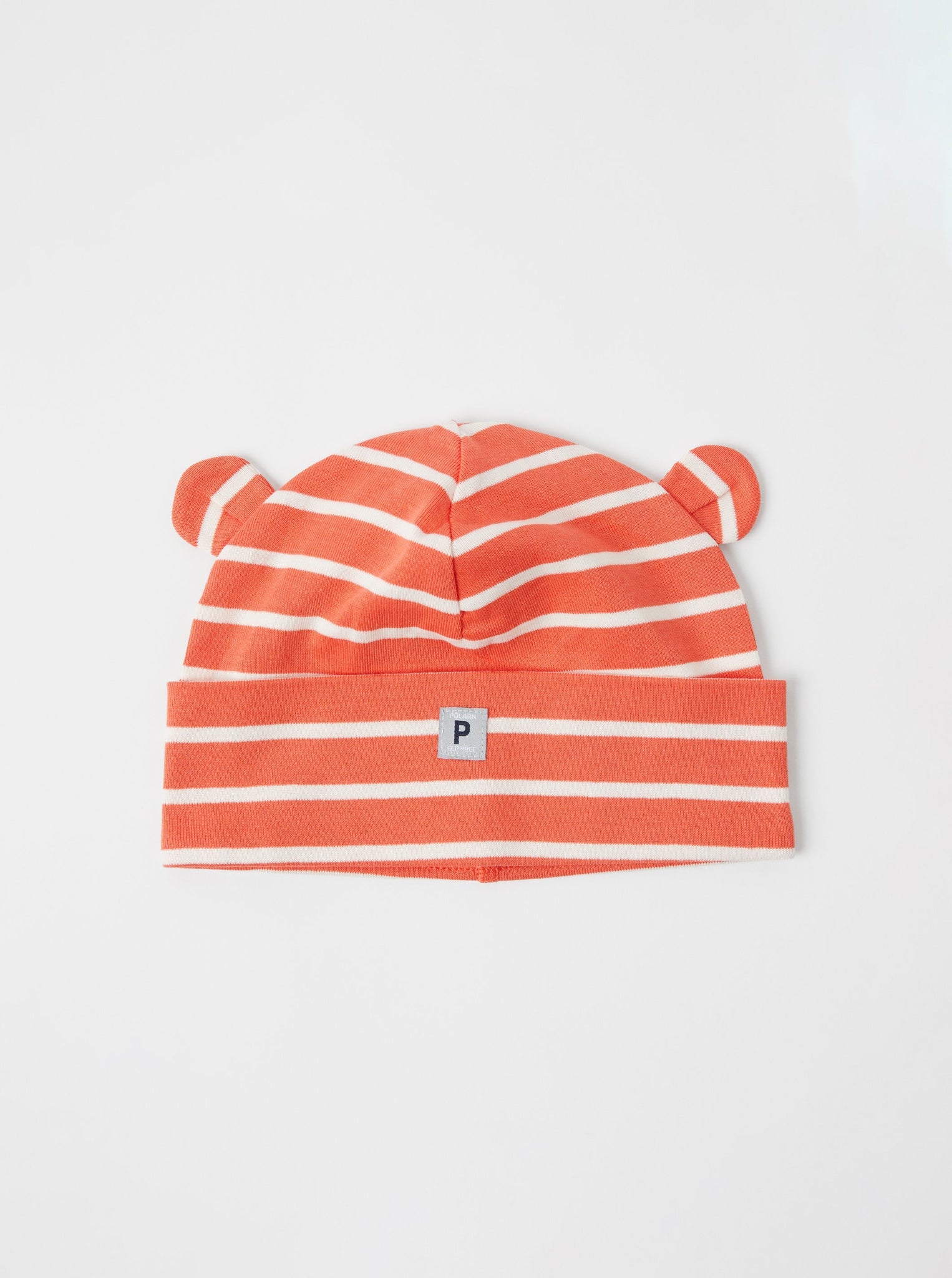Organic Cotton Orange Baby Beanie Hat from the Polarn O. Pyret babywear collection. The best ethical baby clothes