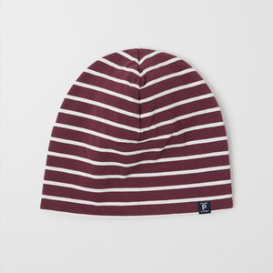 Fleece Lined Burgundy Kids Winter Hat from the Polarn O. Pyret outerwear collection. Quality kids clothing made to last.