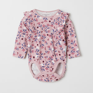 Organic Cotton Floral Babygrow from the Polarn O. Pyret baby collection. Nordic baby clothes made from sustainable sources.