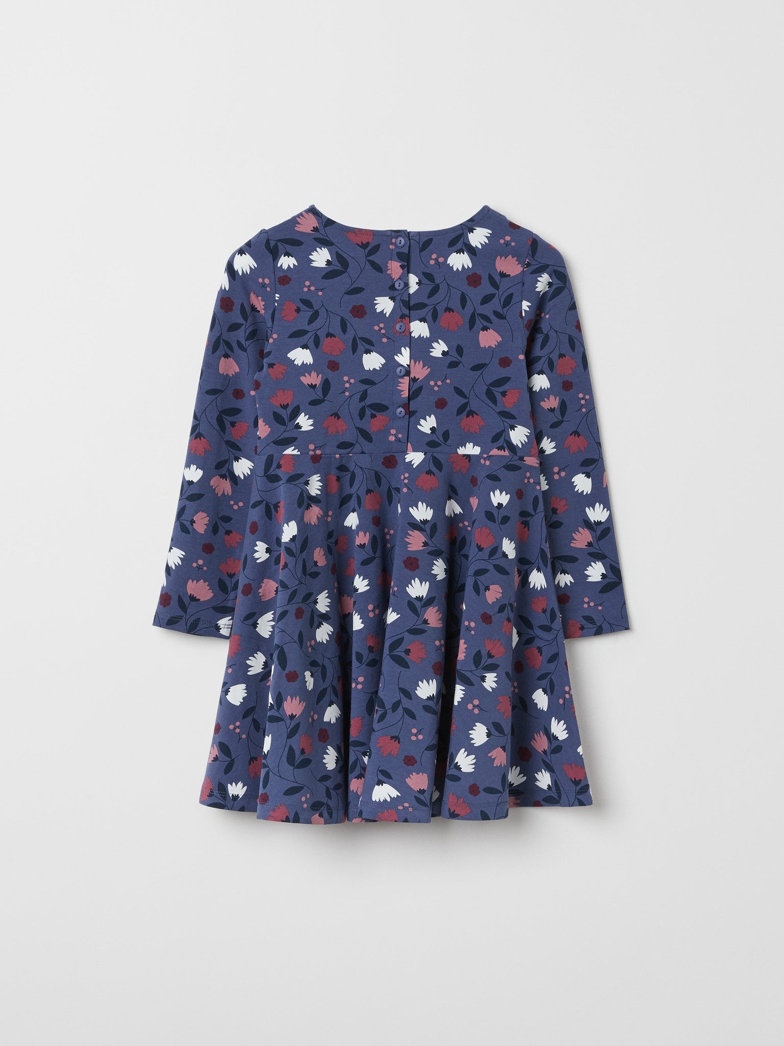 Organic Cotton Blue Floral Kids Dress from the Polarn O. Pyret kidswear collection. The best ethical kids clothes