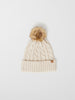 Wool Kids Beige Bobble Hat from the Polarn O. Pyret outerwear collection. Kids outerwear made from sustainably source materials