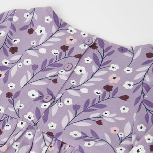 Organic Cotton Purple Kids Dress from the Polarn O. Pyret kids collection. Nordic kids clothes made from sustainable sources.