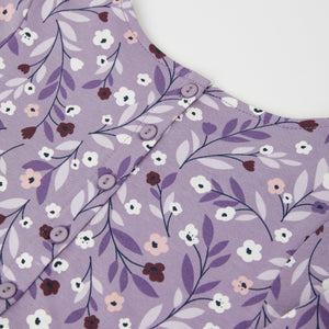 Organic Cotton Purple Kids Dress from the Polarn O. Pyret kids collection. Nordic kids clothes made from sustainable sources.