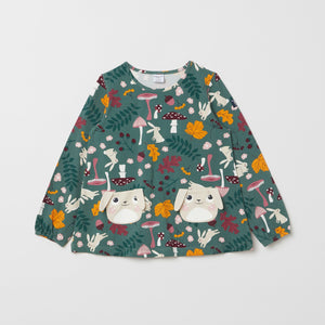Green Rabbit Print Kids Top from the Polarn O. Pyret kids collection. Ethically produced kids clothing.