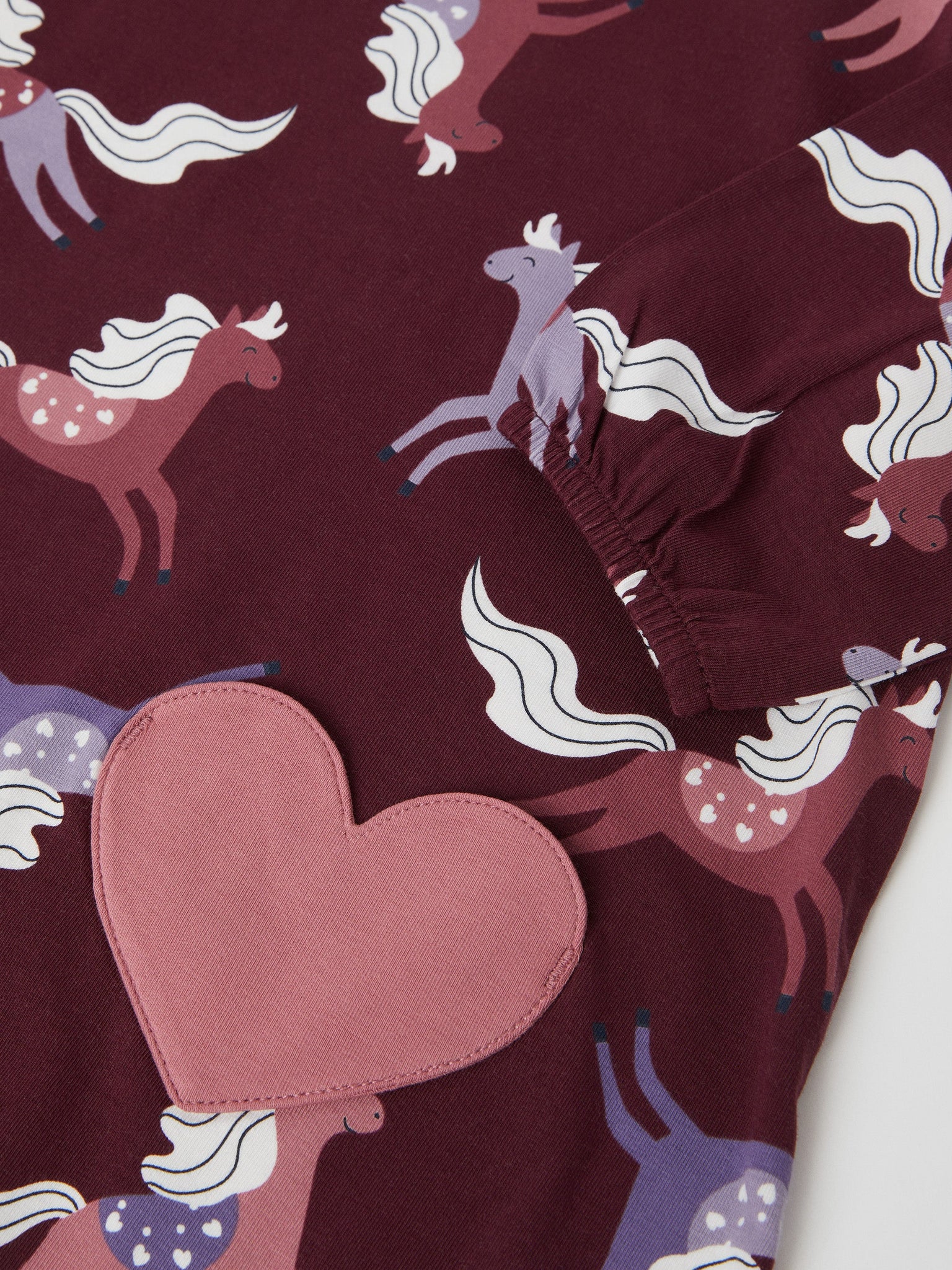 Burgundy Horse Print Kids Top from the Polarn O. Pyret kids collection. Clothes made using sustainably sourced materials.