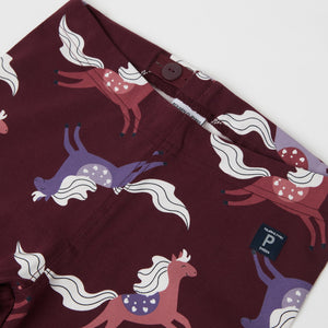 Organic Cotton Burgundy Kids Leggings from the Polarn O. Pyret kids collection. The best ethical kids clothes