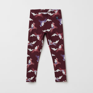 Organic Cotton Burgundy Kids Leggings from the Polarn O. Pyret kids collection. The best ethical kids clothes
