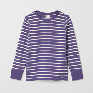 Striped Organic Cotton Purple Kids Top from the Polarn O. Pyret kids collection. Made using 100% GOTS Organic Cotton