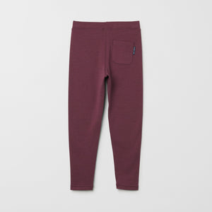 Merino Wool Kids Red Thermal Leggings from the Polarn O. Pyret kids collection. Ethically produced kids clothing.