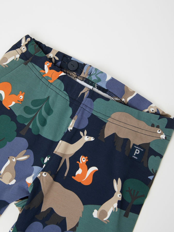 Organic Cotton Navy Kids Leggings from the Polarn O. Pyret kids collection. Ethically produced kids clothing.