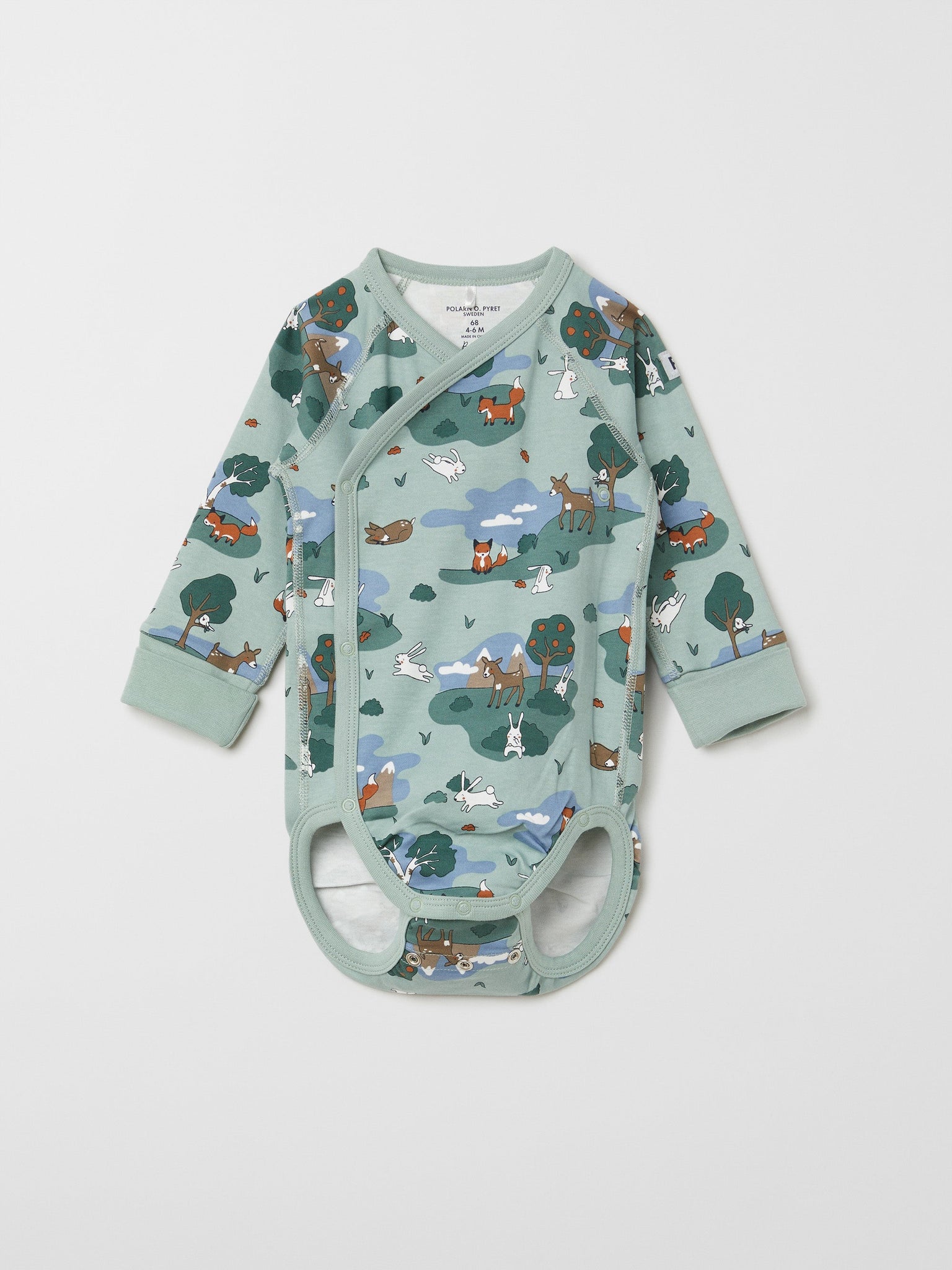 Organic Cotton Wraparound Babygrow from the Polarn O. Pyret baby collection. The best ethical baby clothes