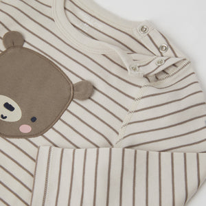 Bear Print Organic Cotton Baby Top from the Polarn O. Pyret baby collection. Made using 100% GOTS Organic Cotton