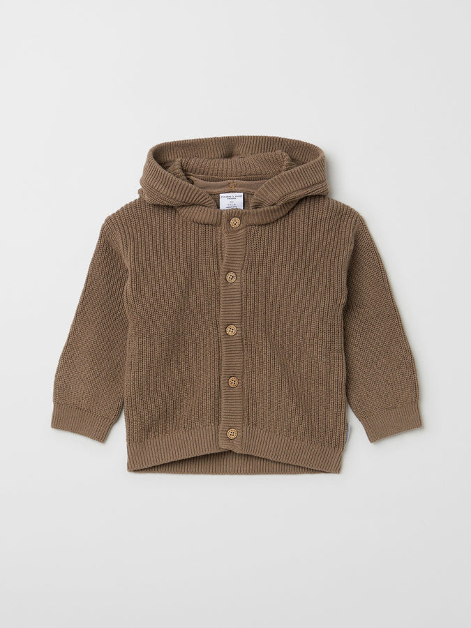 Organic Cotton Knitted Baby Hoodie from the Polarn O. Pyret baby collection. Made using 100% GOTS Organic Cotton