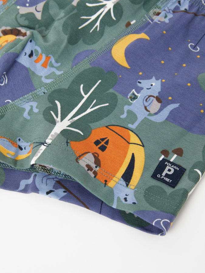 Organic Cotton Boys Green Boxer Shorts from the Polarn O. Pyret kids collection. The best ethical kids clothes