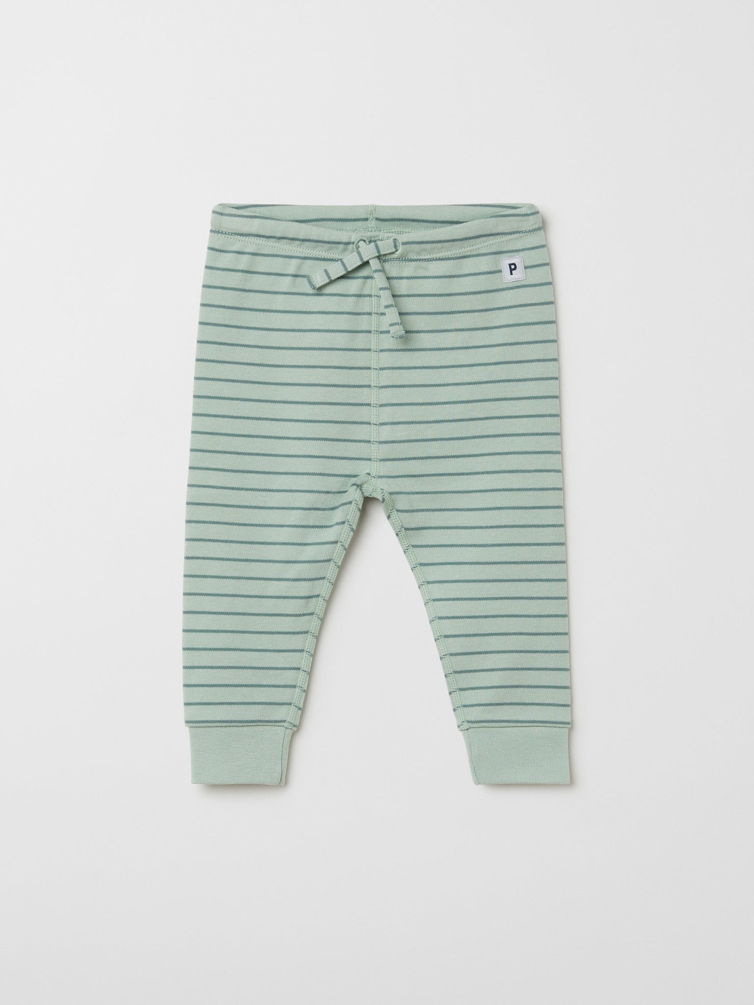 Organic Cotton Green Baby Leggings from the Polarn O. Pyret baby collection. The best ethical baby clothes
