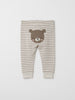 Organic Cotton Beige Baby Leggings from the Polarn O. Pyret baby collection. Nordic baby clothes made from sustainable sources.