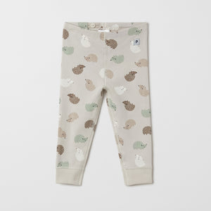 Hedgehog Print Cotton Baby Leggings from the Polarn O. Pyret baby collection. Made using 100% GOTS Organic Cotton