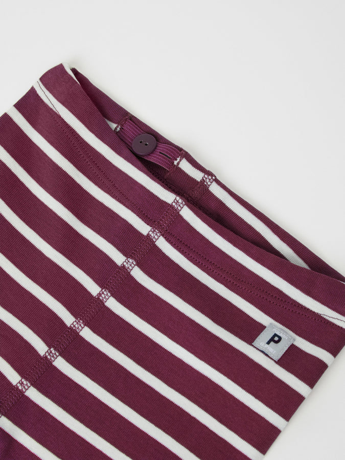 Burgundy Organic Cotton Baby Leggings from the Polarn O. Pyret baby collection. Nordic baby clothes made from sustainable sources.
